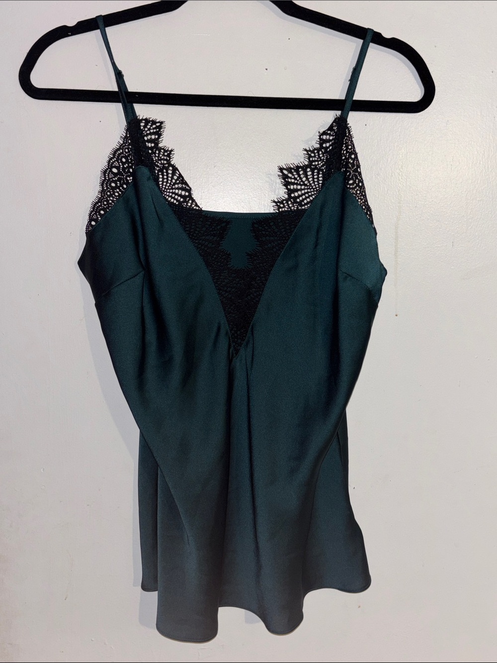 Etam Emerald Green Lace Trim Camisole
